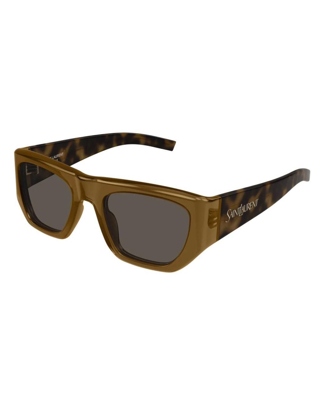 Saint Laurent Brown Square Sunglasses for men