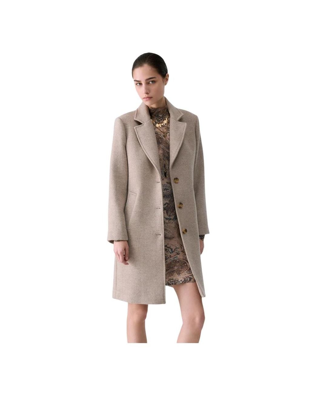 Liu Jo Natural Single-Breasted Coats