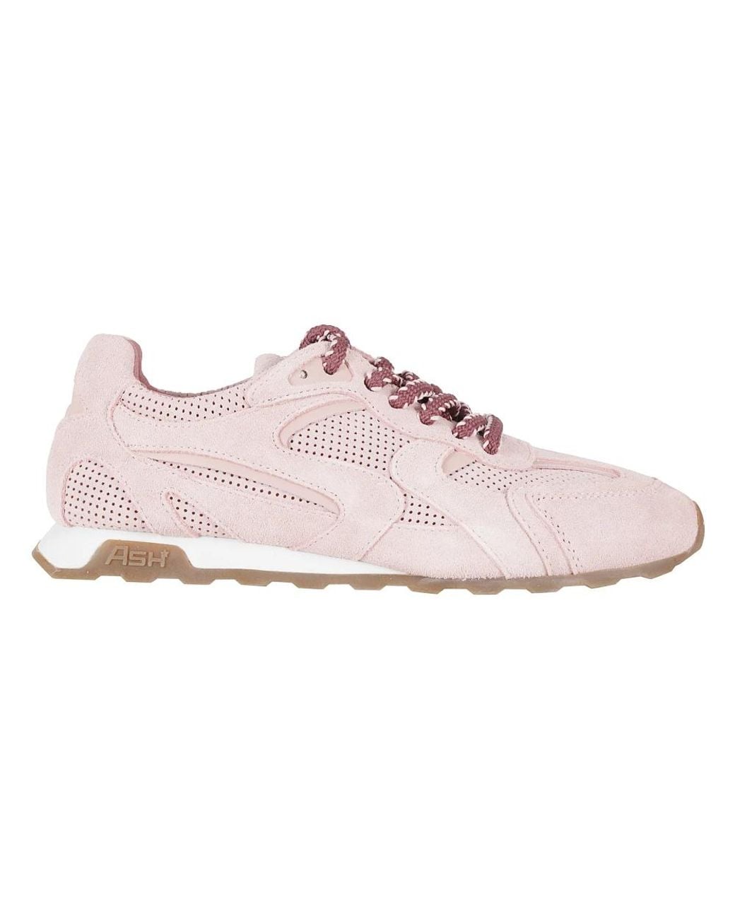 Ash Pink Kasar Suede Mesh Leather Sneakers