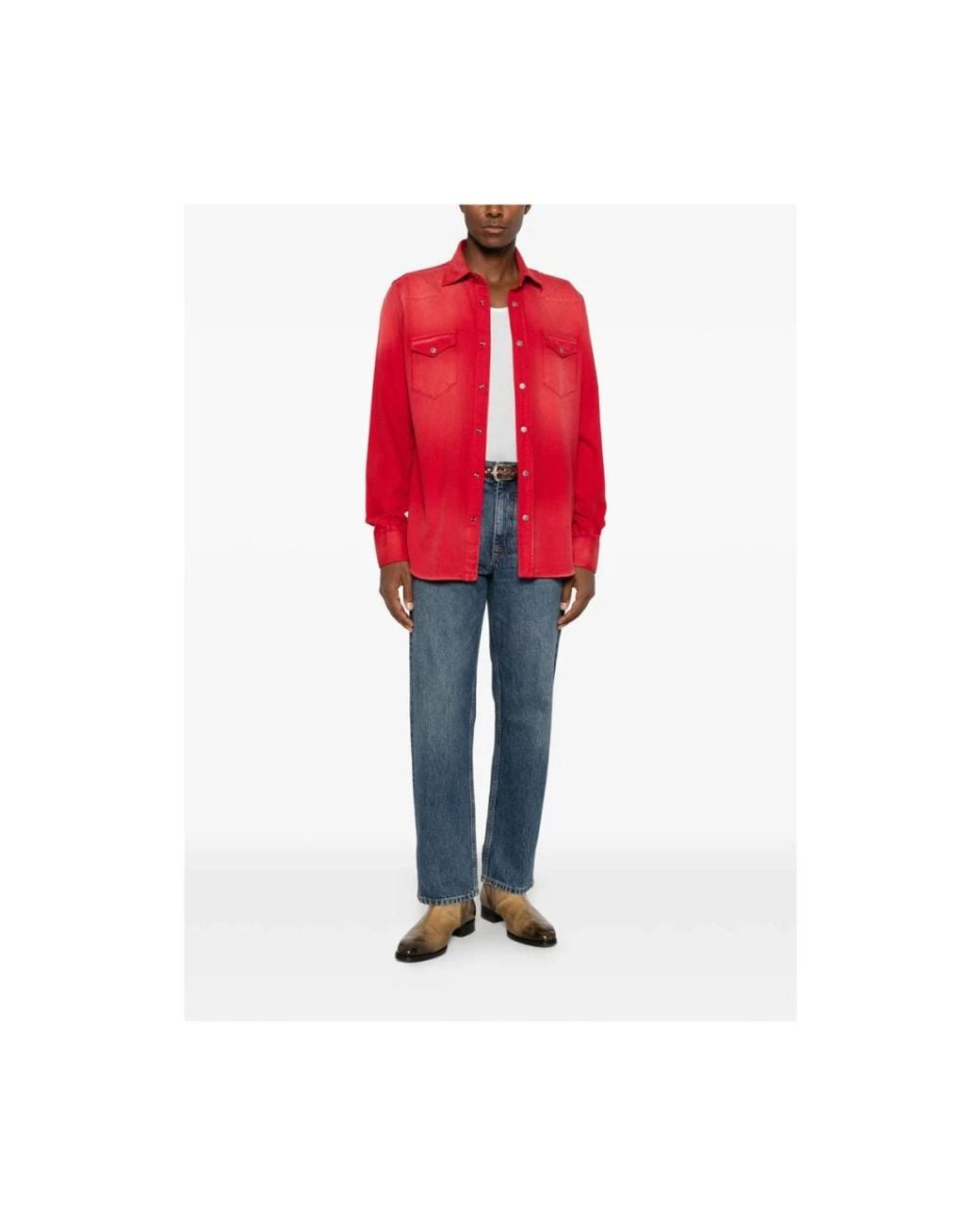 Sartorio Napoli Red Casual Shirts for men