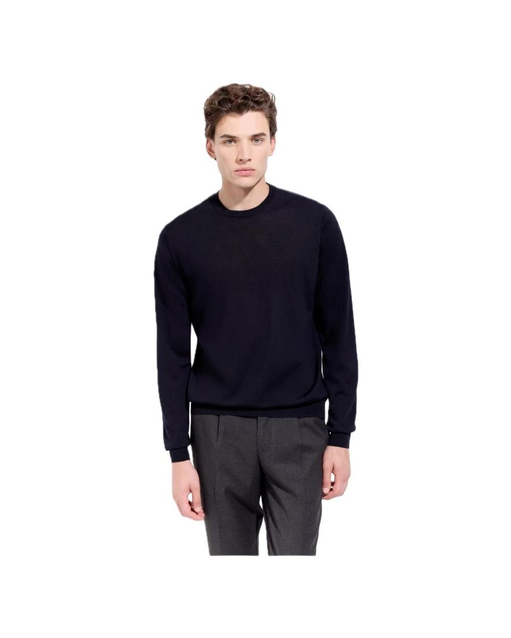 FILIPPO DE LAURENTIIS Blue Round-Neck Knitwear for men