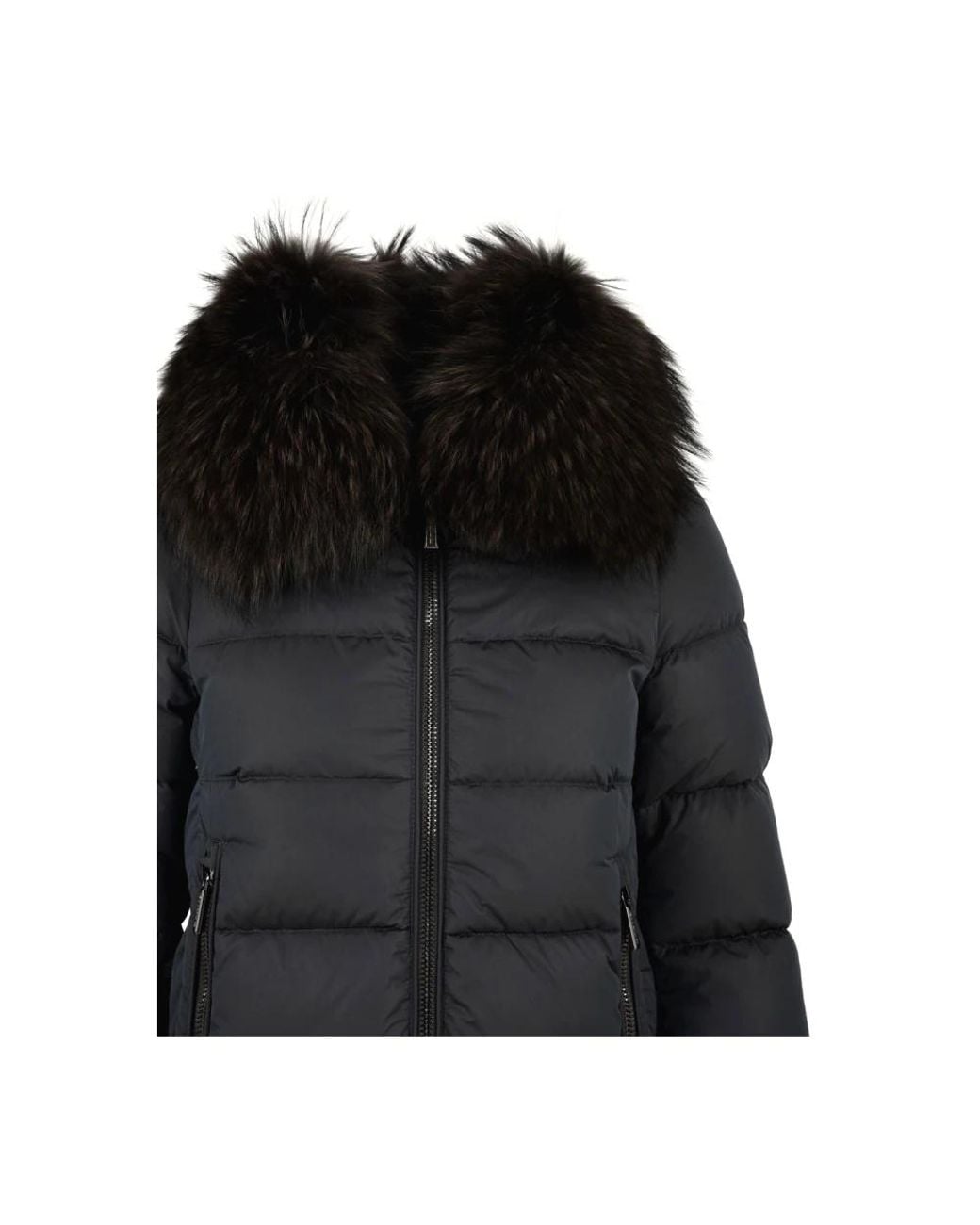 Moorer Jassen ,Zwart ,Gewatteerde Boudin Jas Met Ritssluiting in het Black