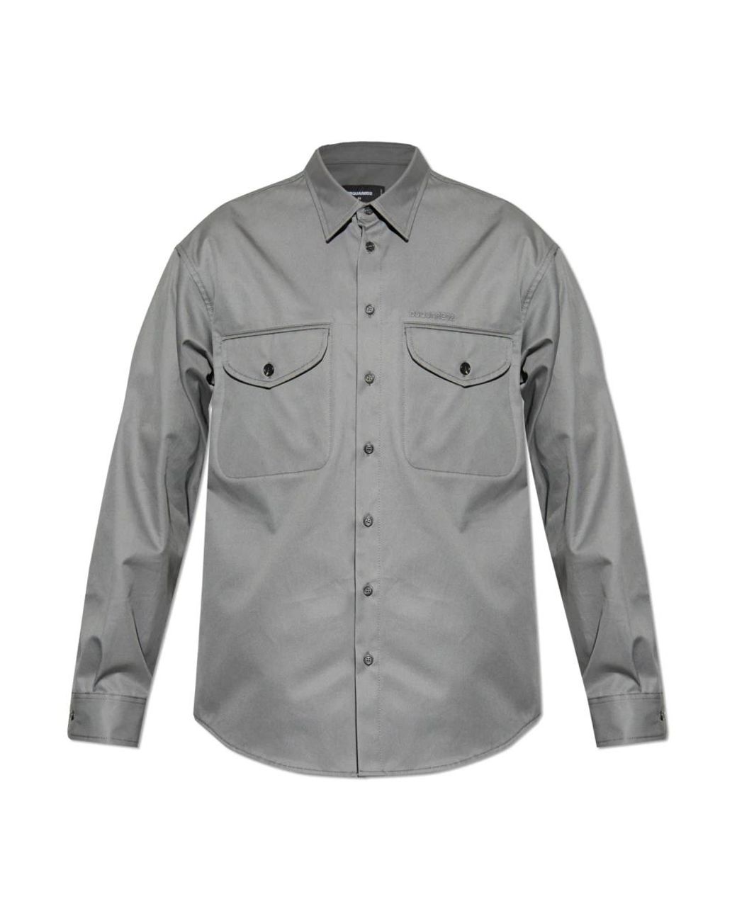 DSquared² Hemd Mit Gesticktem Logo in Gray für Herren