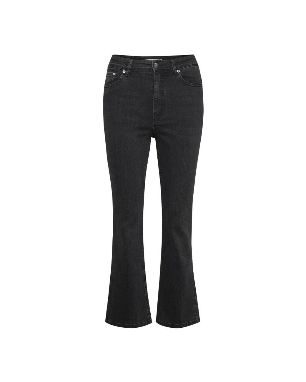 Gestuz Flared Broek Gewassen Grijs in het Black