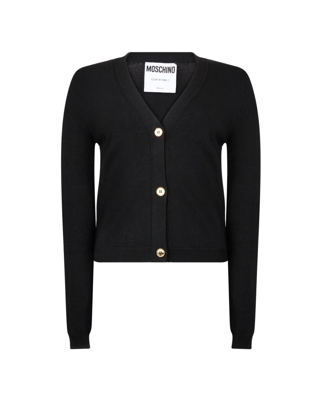 Moschino Klassieke Zwarte Vest Met Centrale Knopen in het Black
