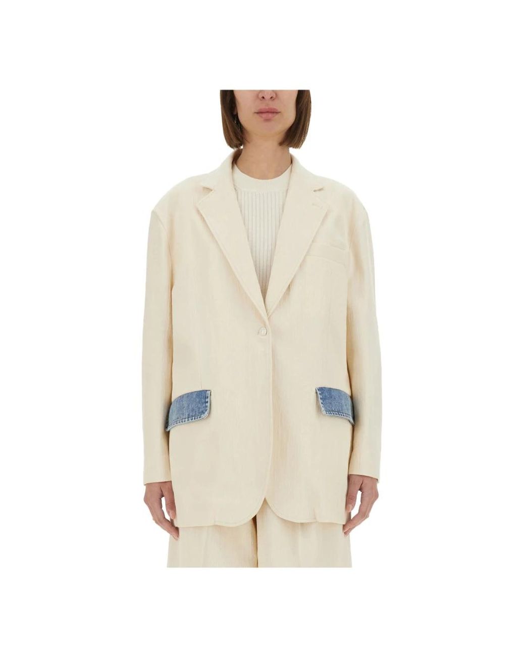 Moschino Natural Blazers