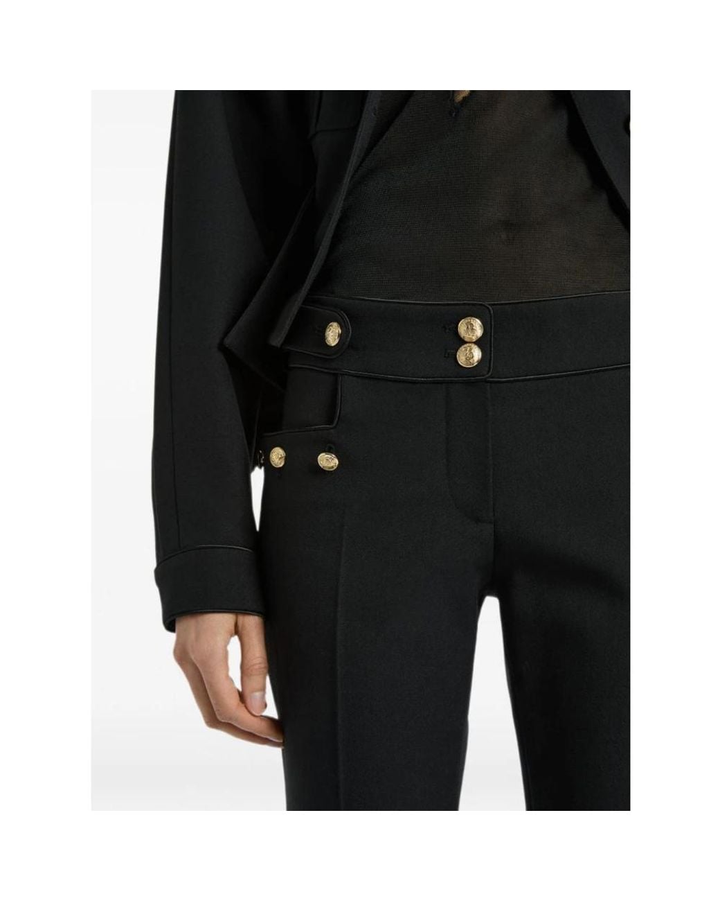 Balmain Black Wide Trousers