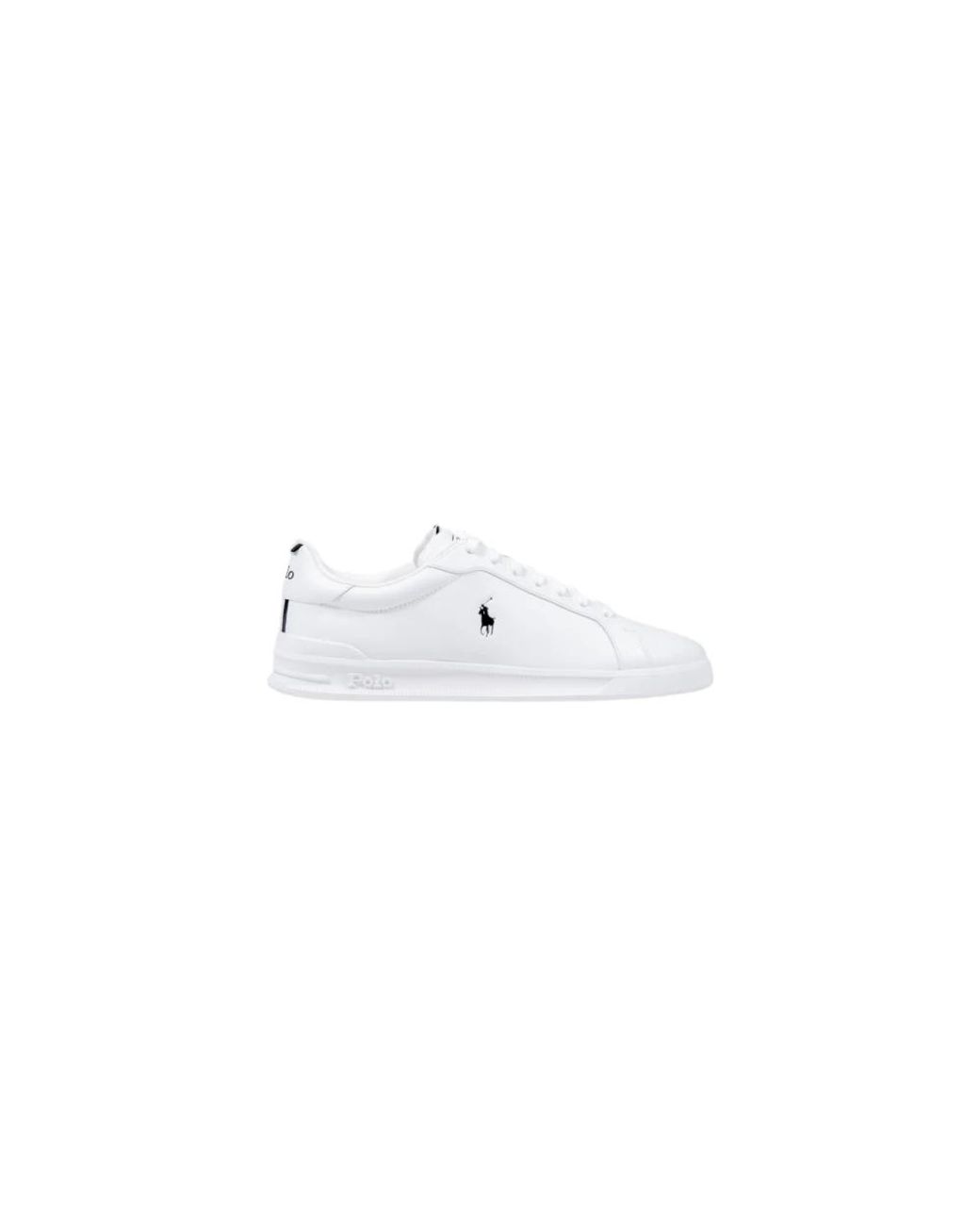 Ralph Lauren White Leather Low Top Sneakers for men