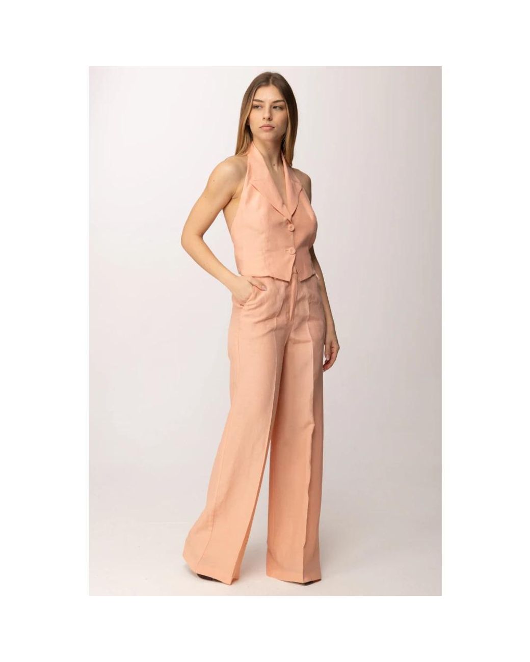 Hanita Pink Wide Trousers