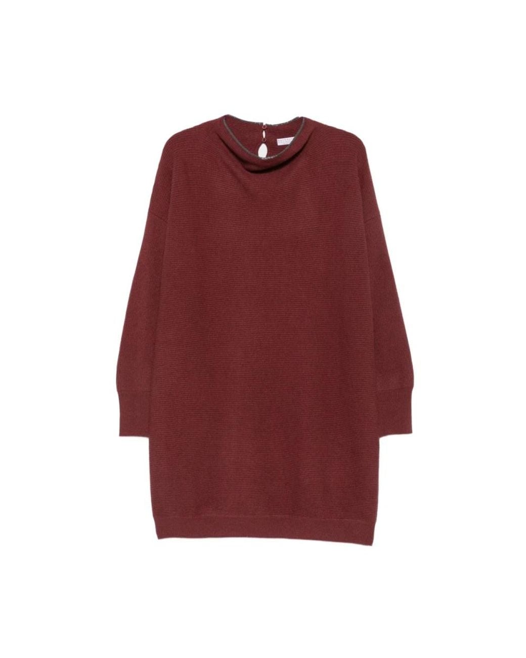 Brunello Cucinelli Red Knitted Dresses