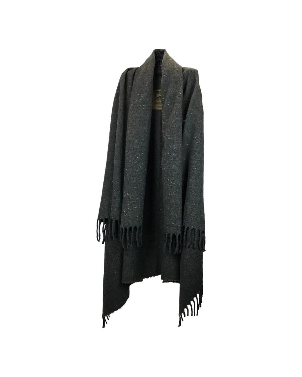 Uma Wang Cape Met Franjes in het Black