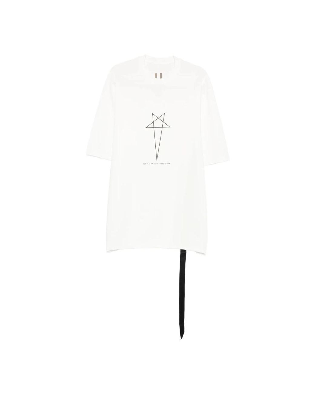 Rick Owens Tops ,Wit ,Katoen T-Shirt Met Grafische Print En Ronde Hals in het White voor heren
