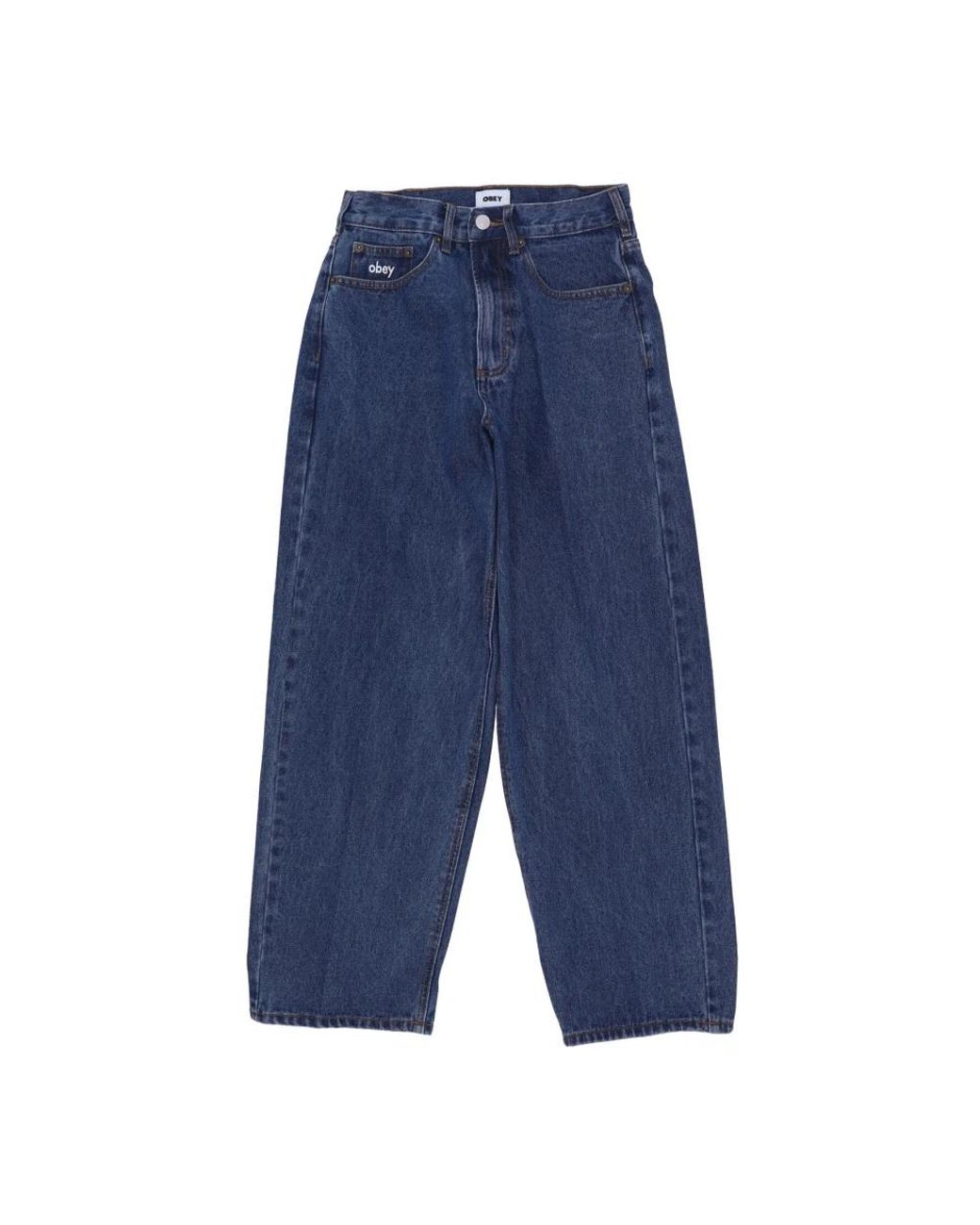 Obey Blue Loose Fit Jeans for men