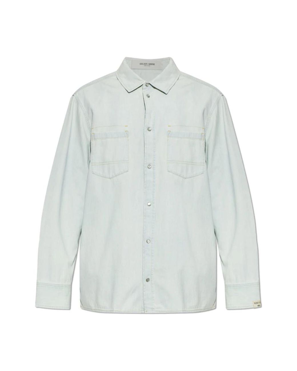 Golden Goose Deluxe Brand Blue Denim Shirts for men
