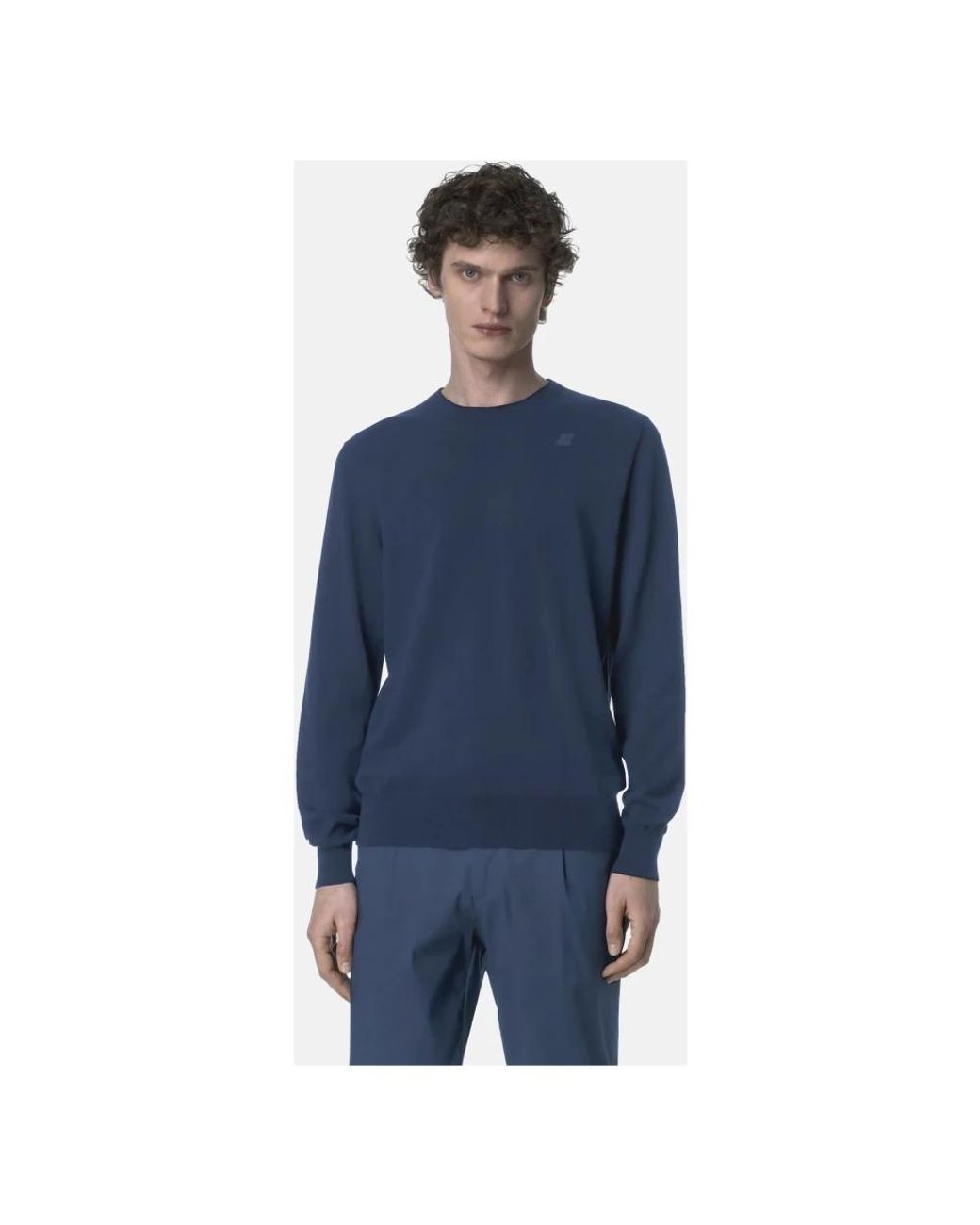 K-Way Blue Round-Neck Knitwear for men