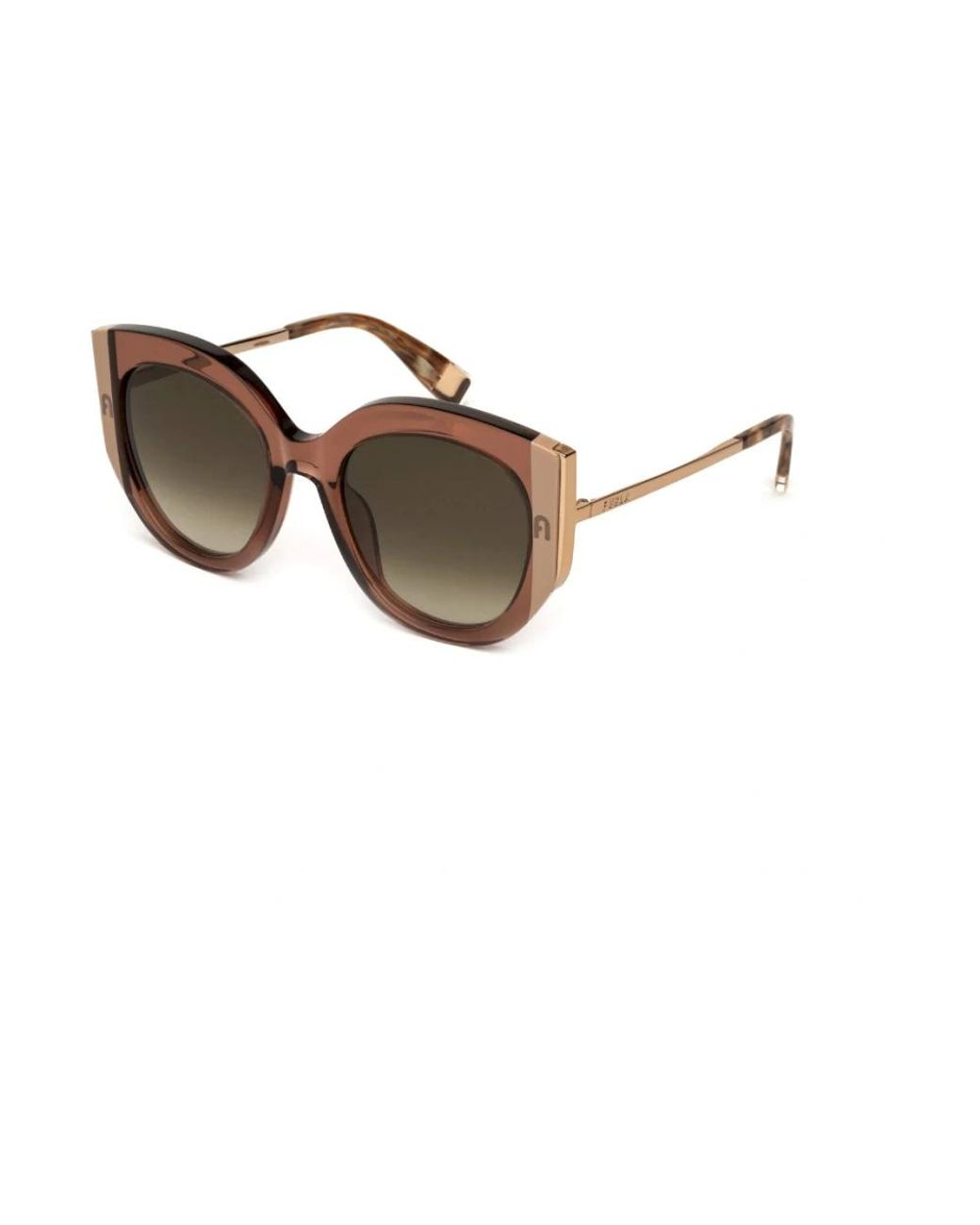 Furla Accessoires ,Bruin ,Vierkante Zonnebril Breed Montuur Stijlvol Ontwerp in het Brown