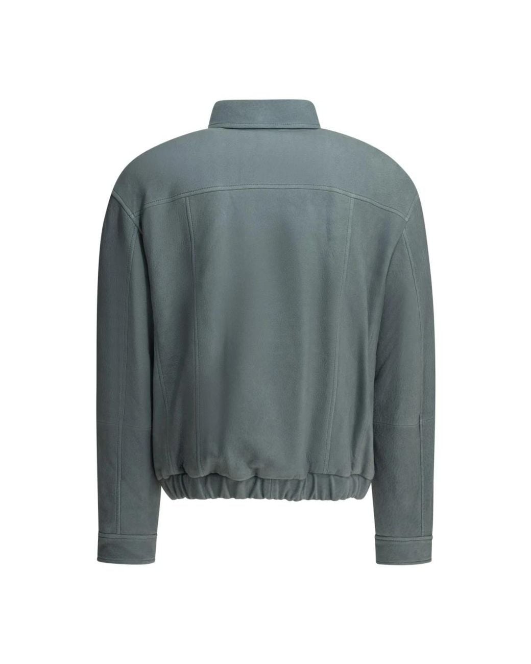 Brunello Cucinelli Gray Leather Jackets for men