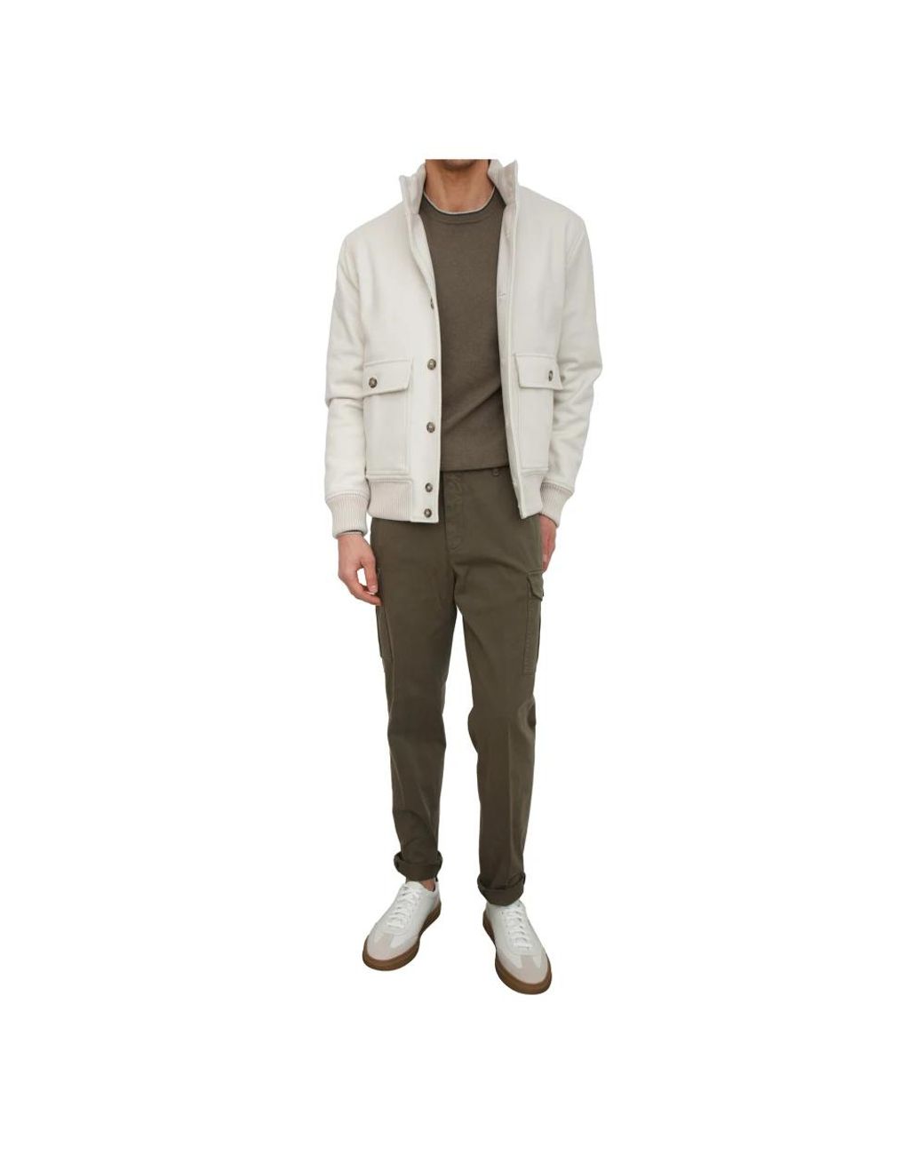 Peserico Green Slim-Fit Trousers for men