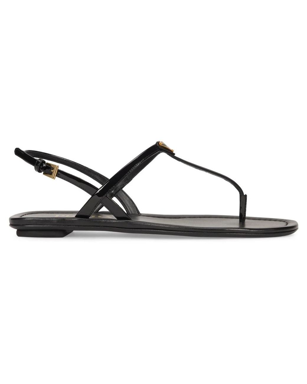 Prada Black Flat Sandals