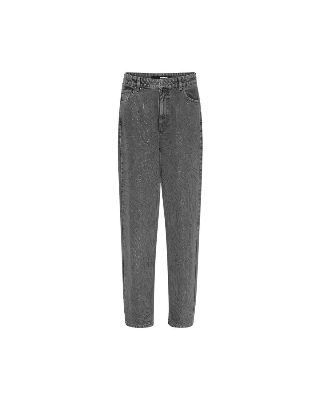 ROTATE BIRGER CHRISTENSEN Gray Straight Fit Jeans