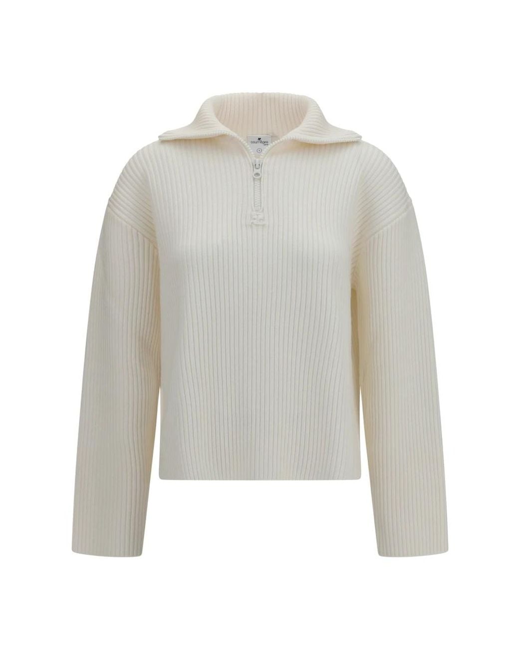 Courreges Geribbelde Trui Met Rits in het Gray