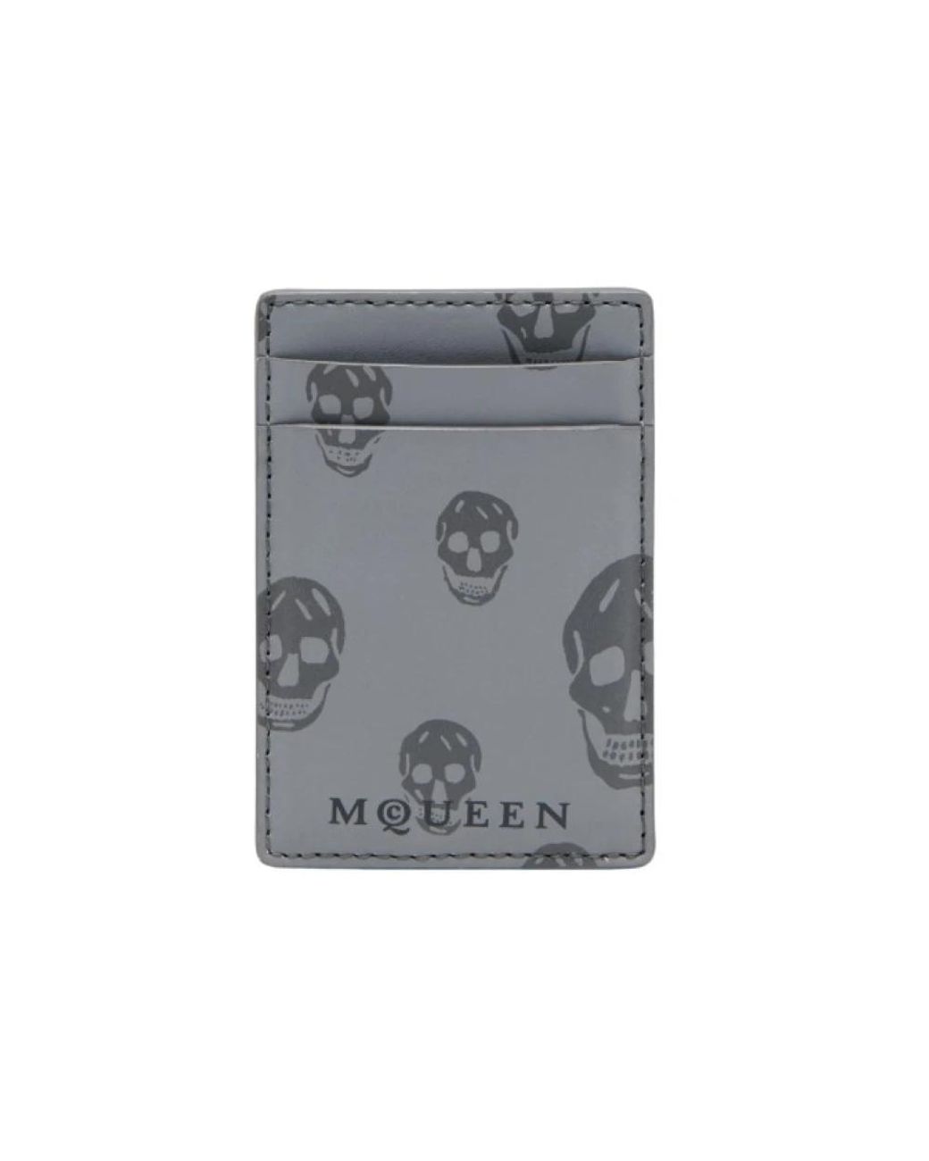 McQueen Accessoires ,Grijs ,Leer Magnetische Kaarthouder in het Gray voor heren