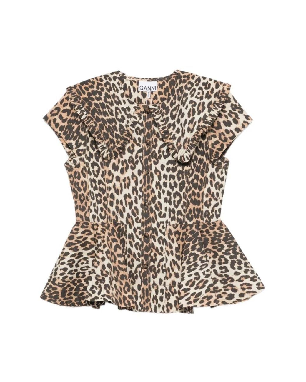 Blouses Ganni de color Brown