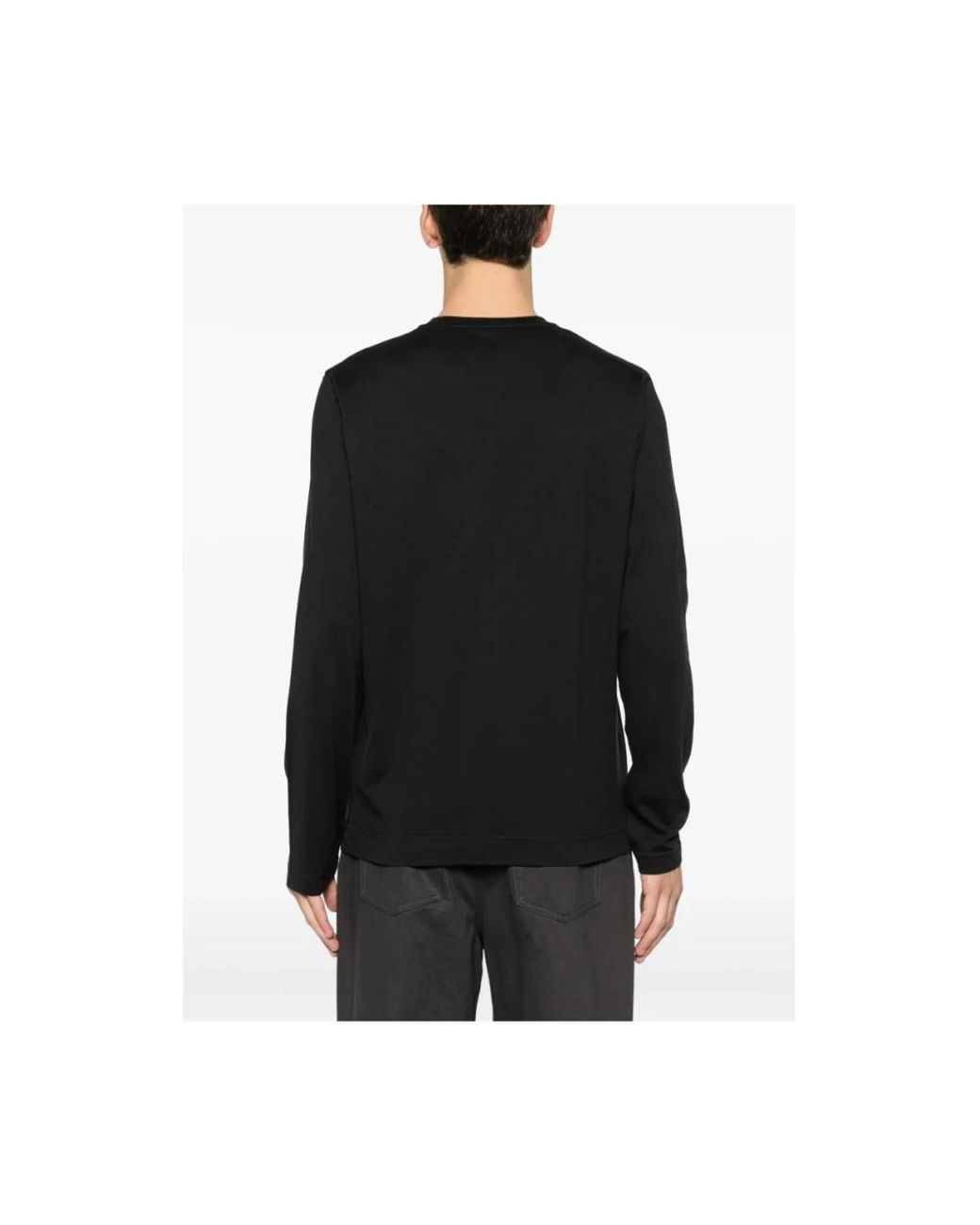 Fedeli Black Long Sleeve T-Shirts for men