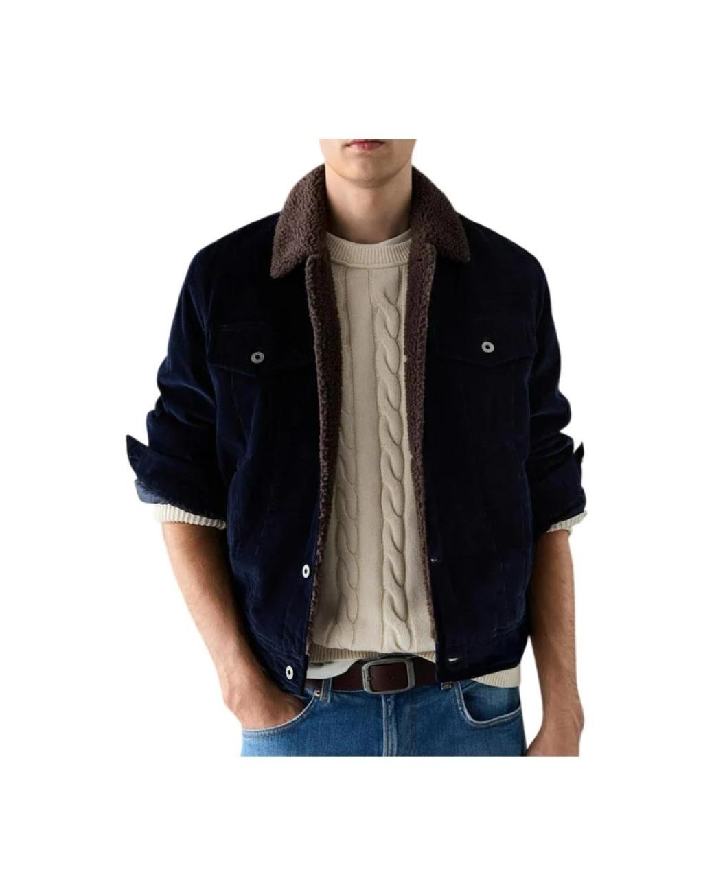Pepe Jeans Black Faux Fur & Shearling Jackets for men