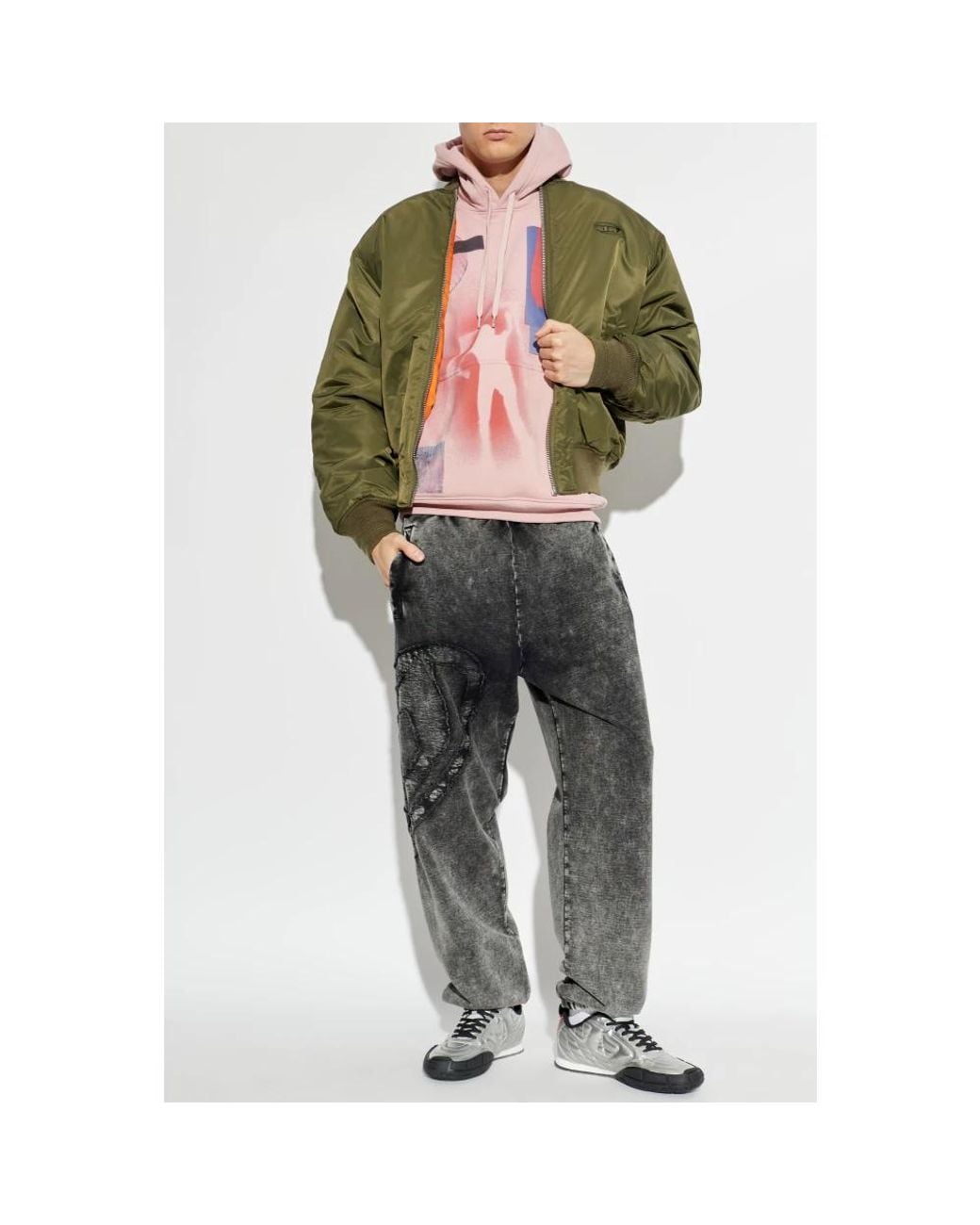 DIESEL Green Bomber Jackets for men