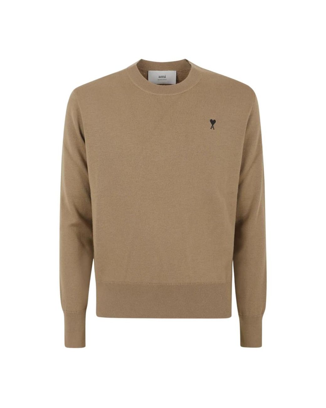 AMI Brown Round-Neck Knitwear for men