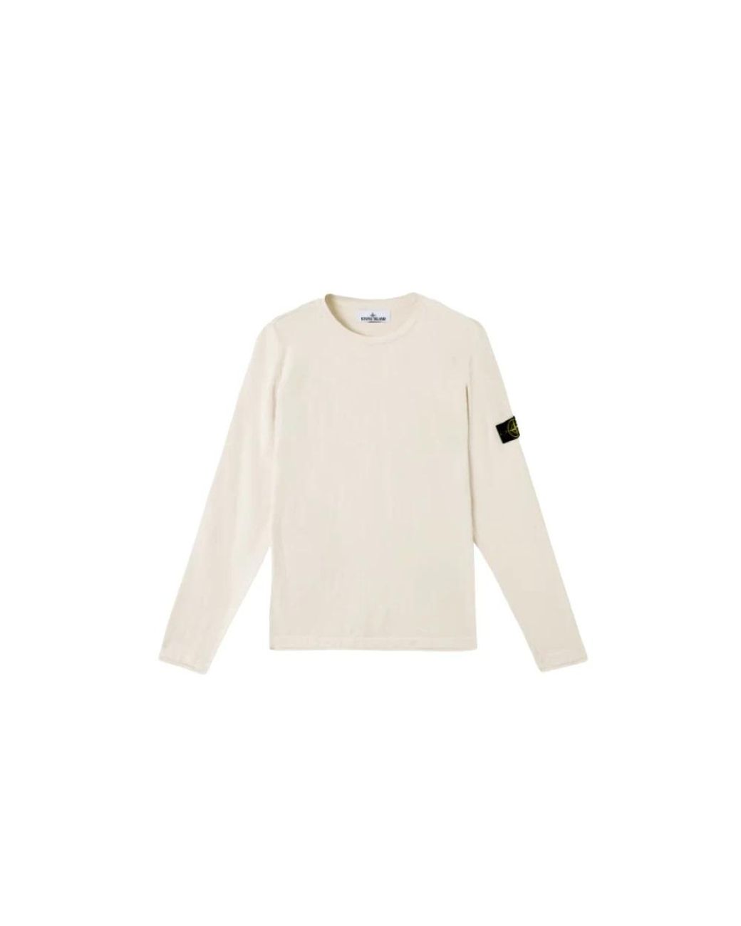 Stone Island White Round-Neck Knitwear for men
