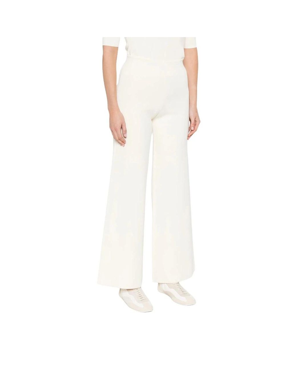 Max Mara Broeken ,Wit ,Wijde Broek in het White