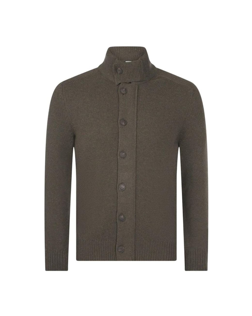 Gran Sasso Full Zip Met Knopen in het Green voor heren