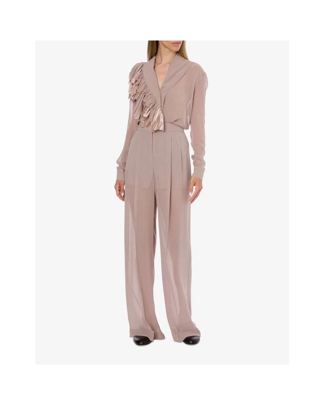 Alberta Ferretti Pink Wide Trousers