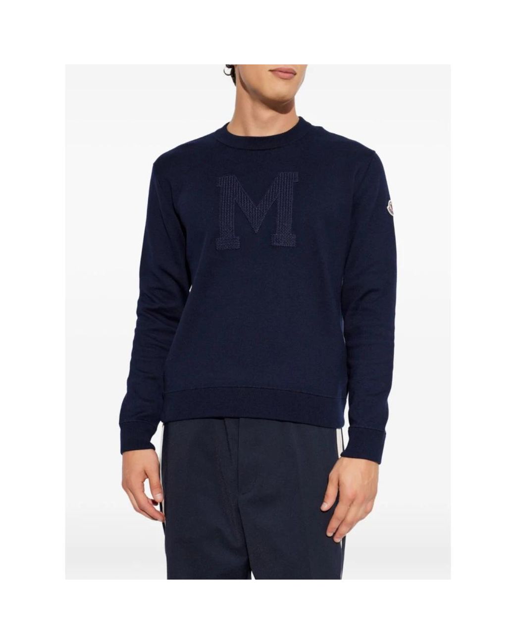 Moncler Blue Round-Neck Knitwear for men