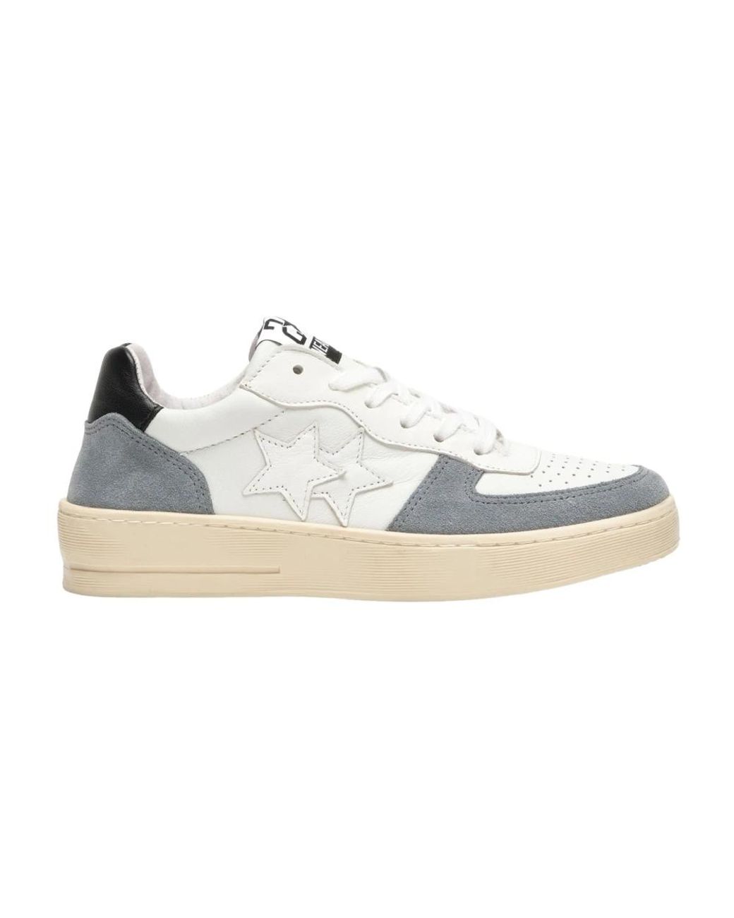 2 Star Schoenen ,Wit ,Leer Handgemaakte Italiaanse Leren Sneakers in het Blue voor heren