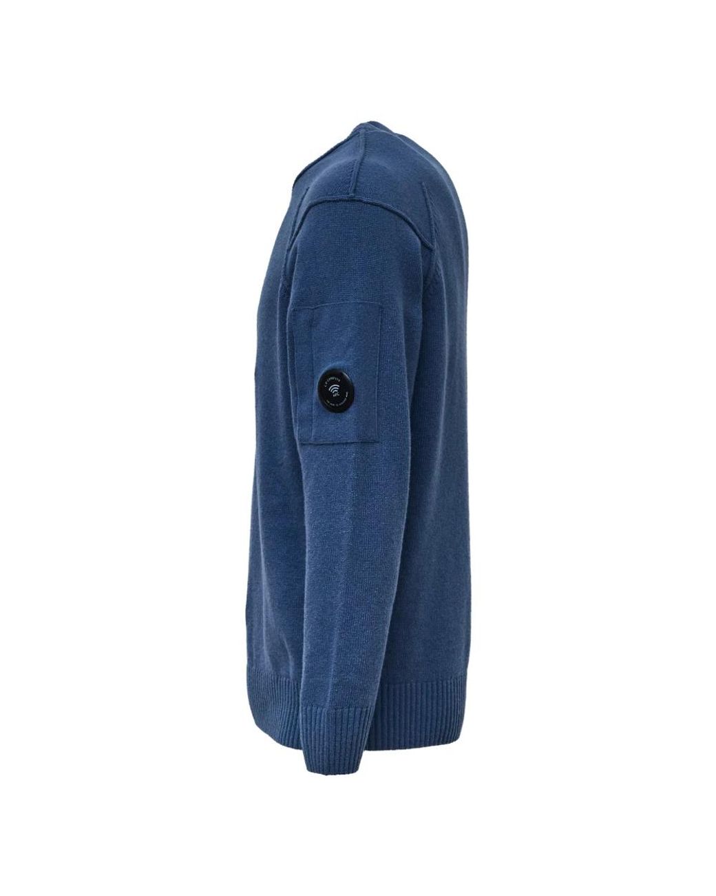 C P Company Blue Round-Neck Knitwear for men