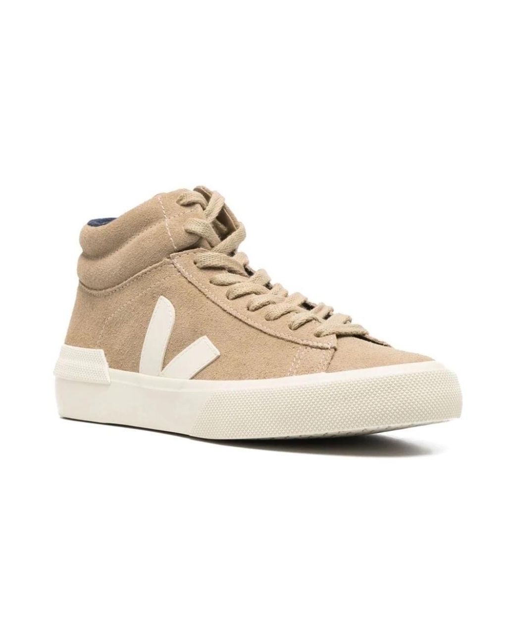 Veja Natural V-Logo Suede Hi-Top Sneakers