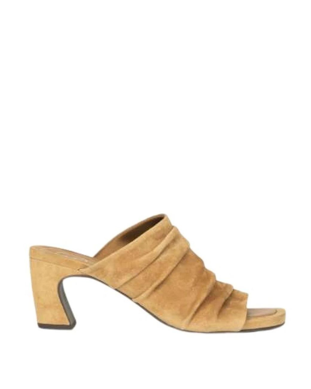Ash Natural Heeled Mules