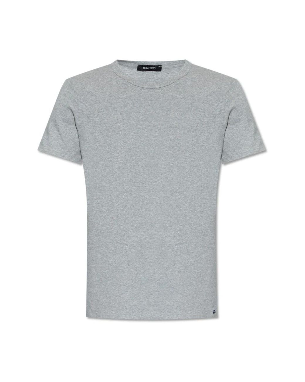 Tom Ford Tops ,Grijs ,Katoen T-Shirt Met Ronde Hals in het Gray voor heren