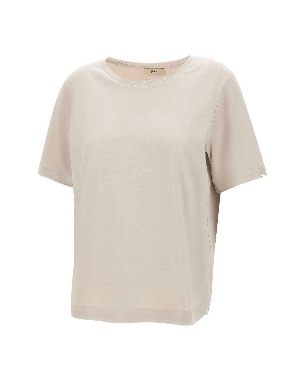 Herno Tops ,Katoen Zijden Katoenen T-Shirt in het Natural