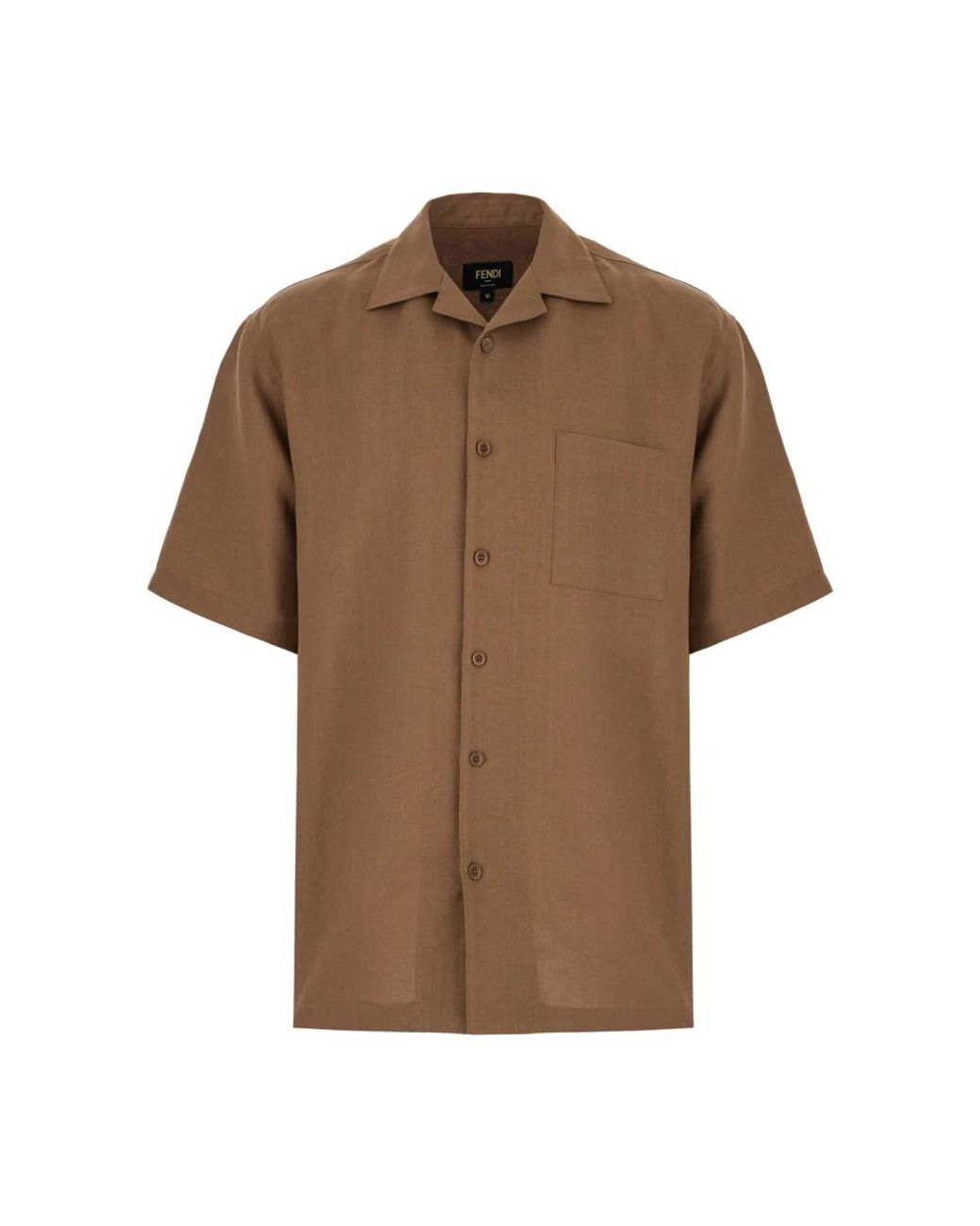 Fendi Brown Short Sleeve Shirts for men