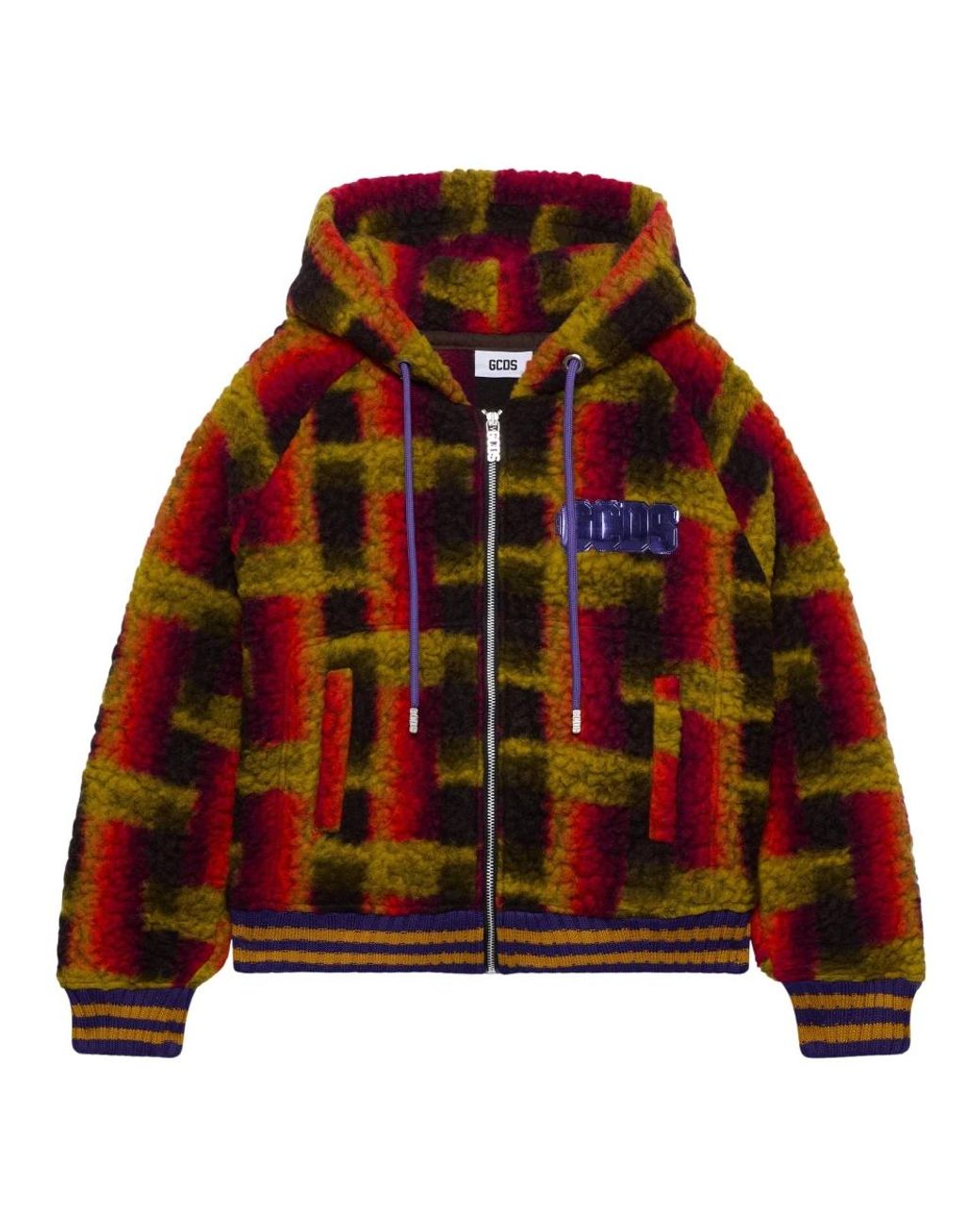Gcds Red Faux Fur & Shearling Jackets