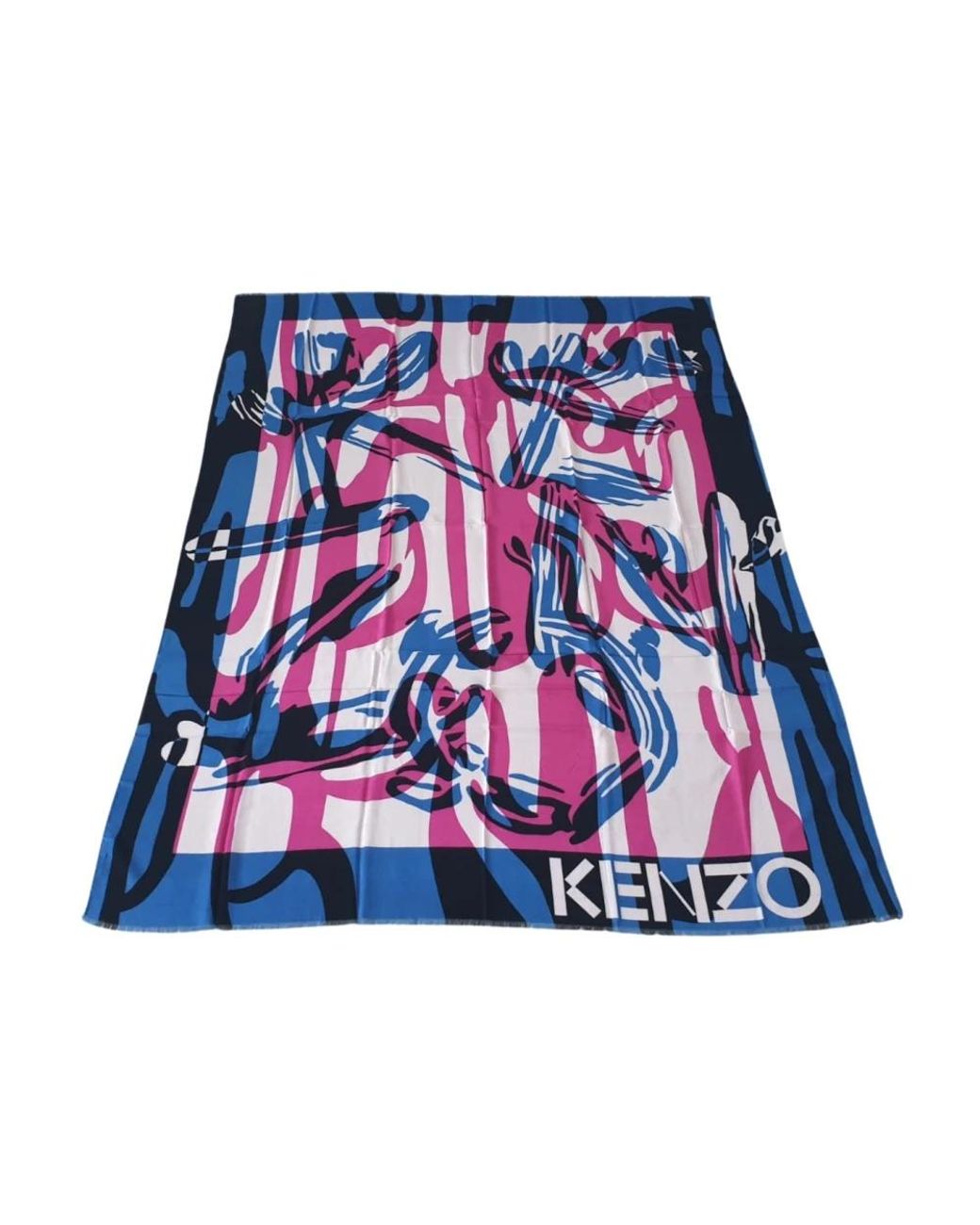 KENZO Accessoires ,Veelkleurig ,Modal Viola Pashmina Stola Geschenkdoos in het Blue