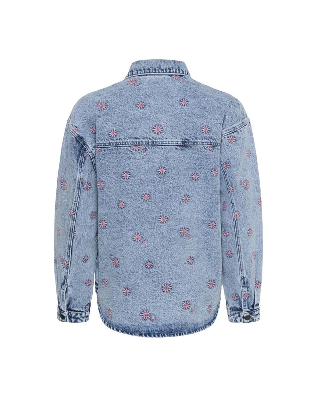 Denim Jackets Kaffe de color Blue
