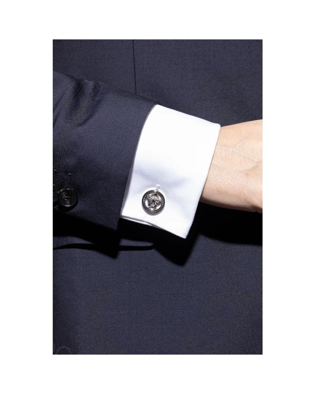 Cufflinks & Tie Clips di Versace in Metallic da Uomo