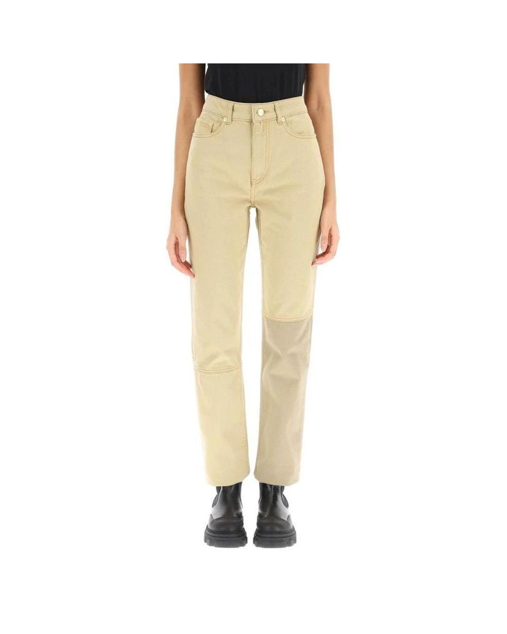 Ganni Yellow Straight Fit Jeans