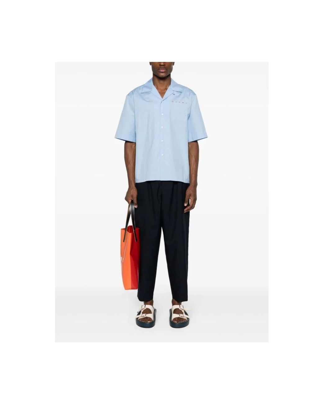Marni Blue Short Sleeve Shirts for men