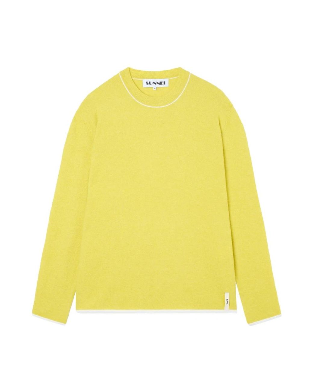 Sunnei Yellow Round-Neck Knitwear for men
